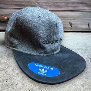 Adidas Originals Trefoil Snapback Hat Cap Grey Black Wool Suede Visor 2018